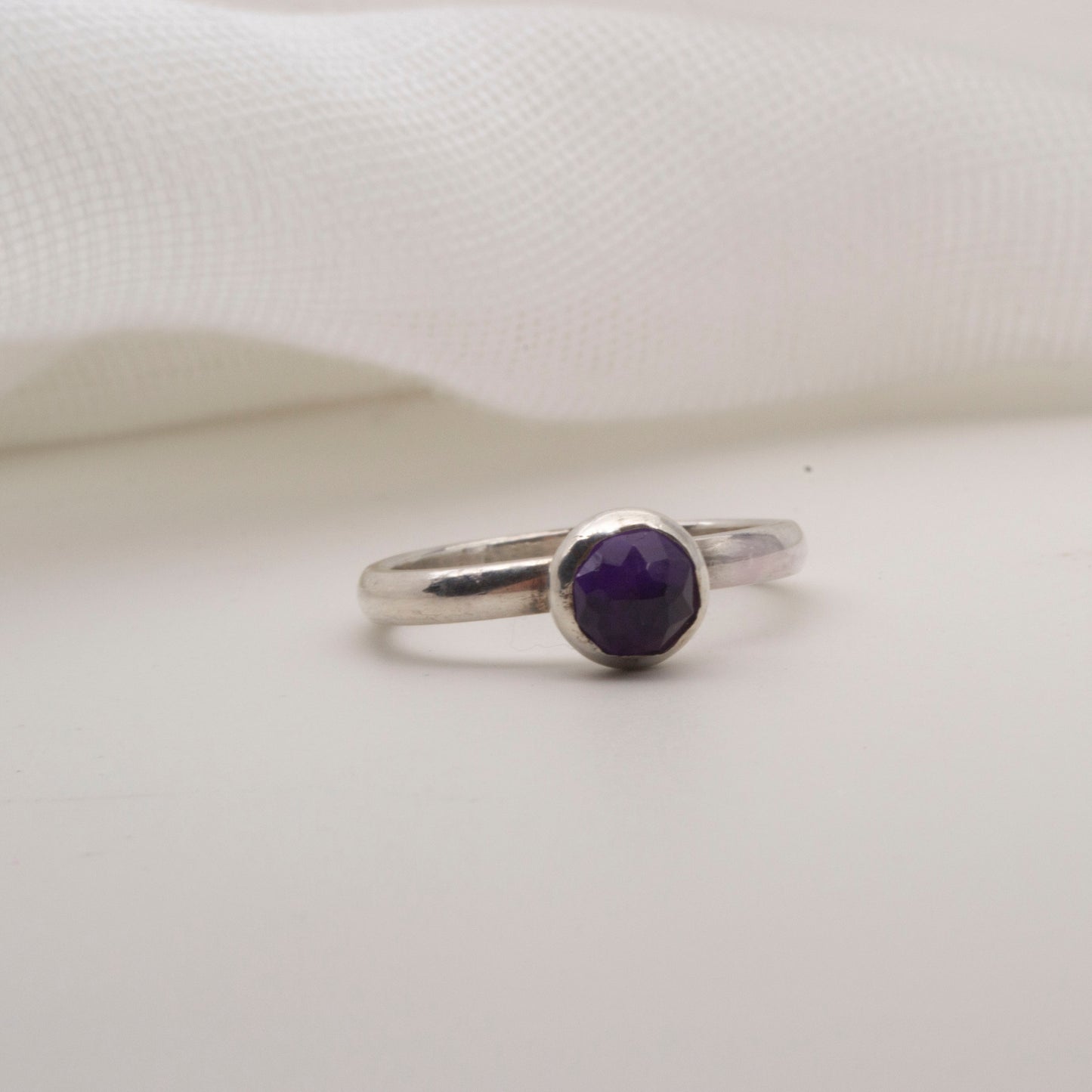 Amethyst rose cut ring Size L and K