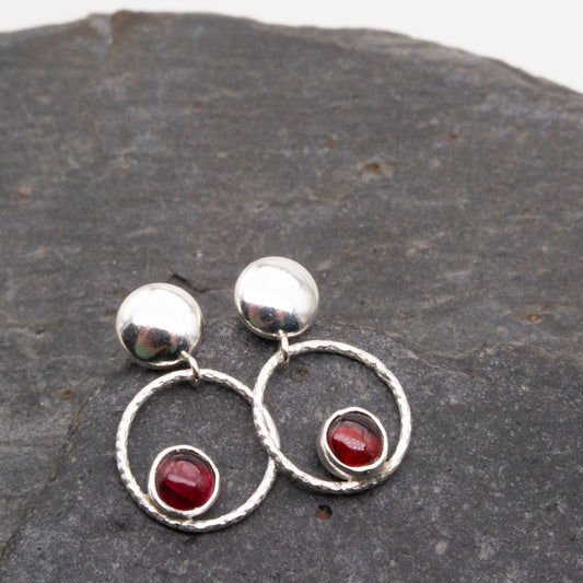 Autumn earrings - garnet