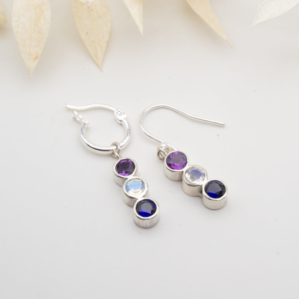 Trio Birthstone Earrings