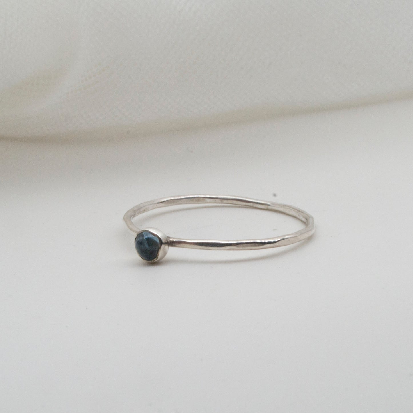 Swiss blue topaz skinny ring O1/2 or P