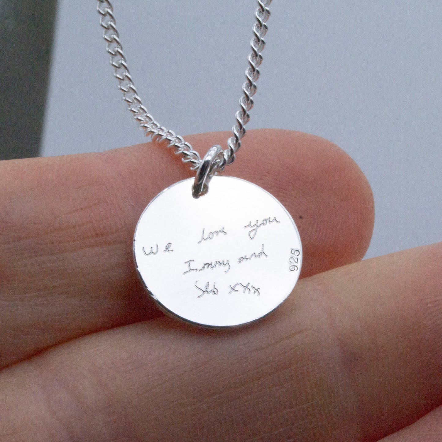 Kid's drawing pendant necklace in sterling silver