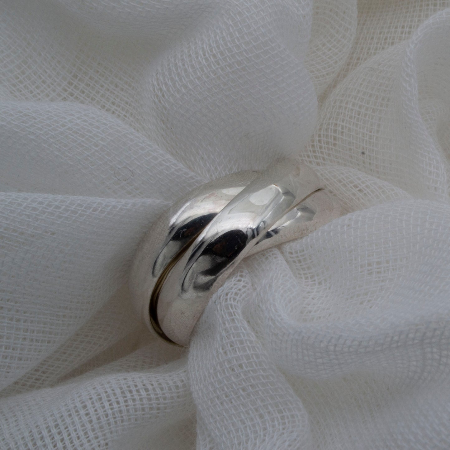 Chunky sterling silver russian wedding ring