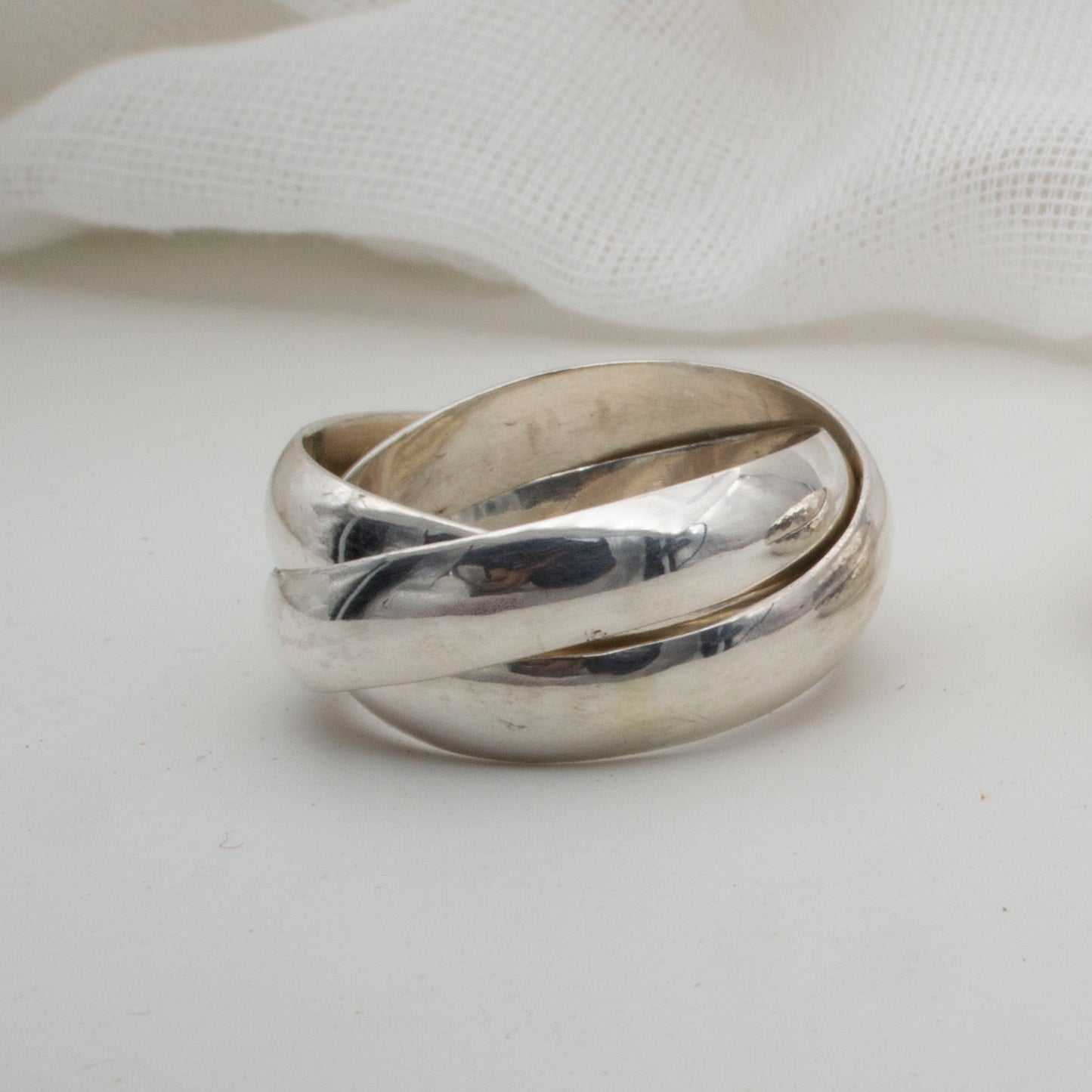 Chunky sterling silver russian wedding ring