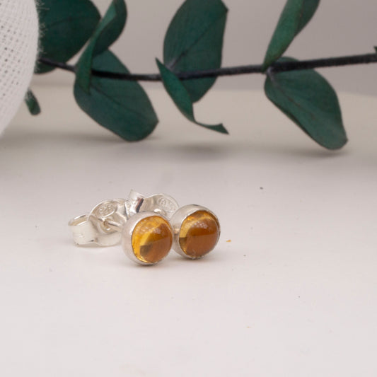 Citrine rose cut earrings