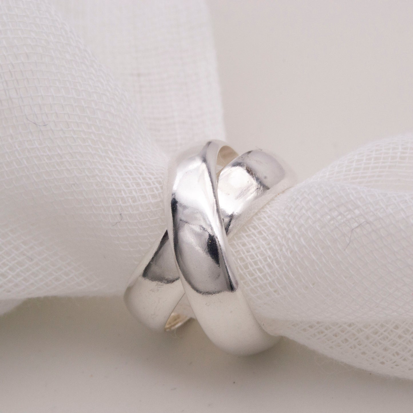 Chunky silver duo ring