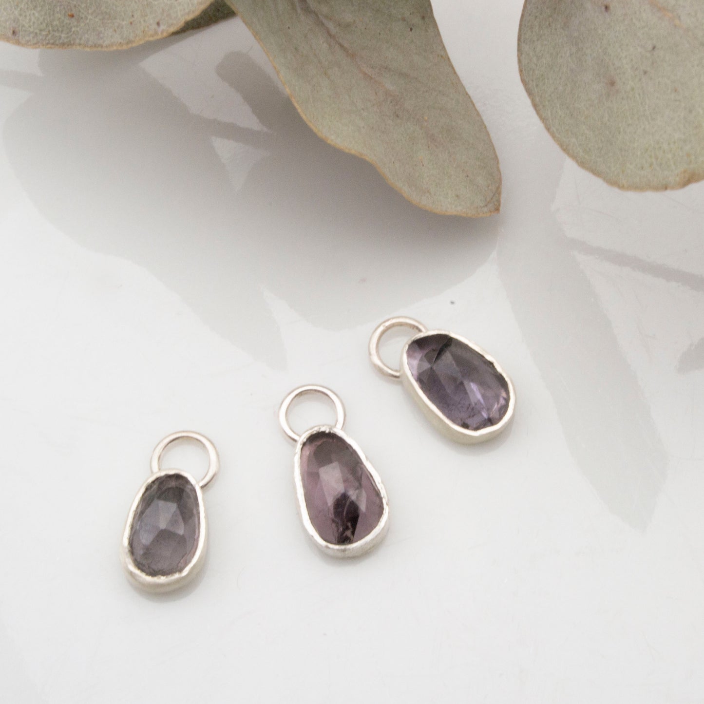 Grey Spinel Pendant – Handmade Sterling Silver (Three to Choose From)