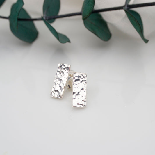 Fine Silver Bar Stud Earrings