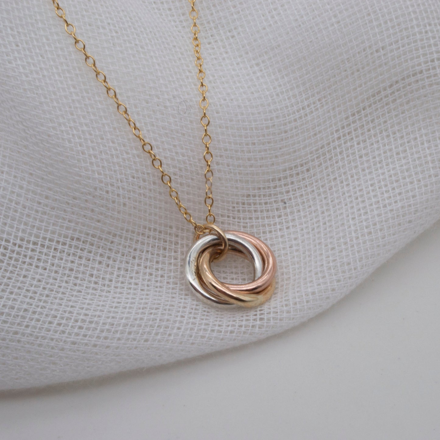 mixed metal ring necklace

