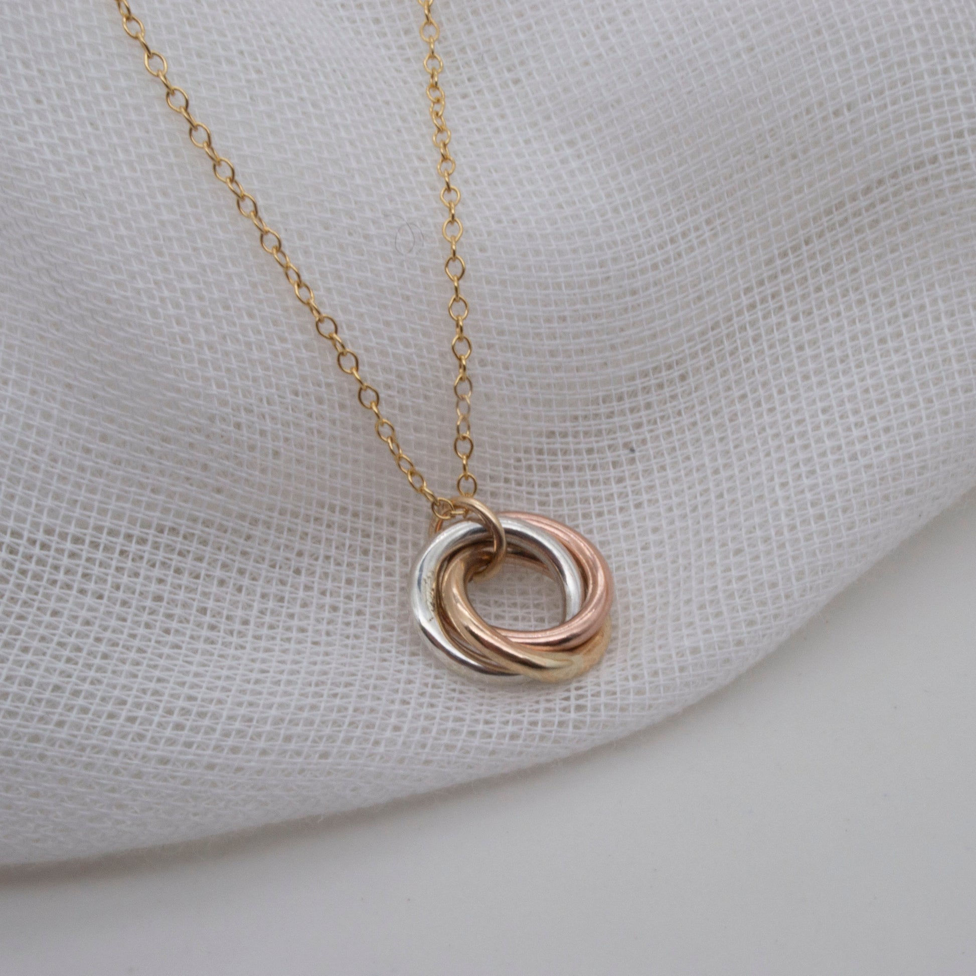 mixed metal ring necklace

