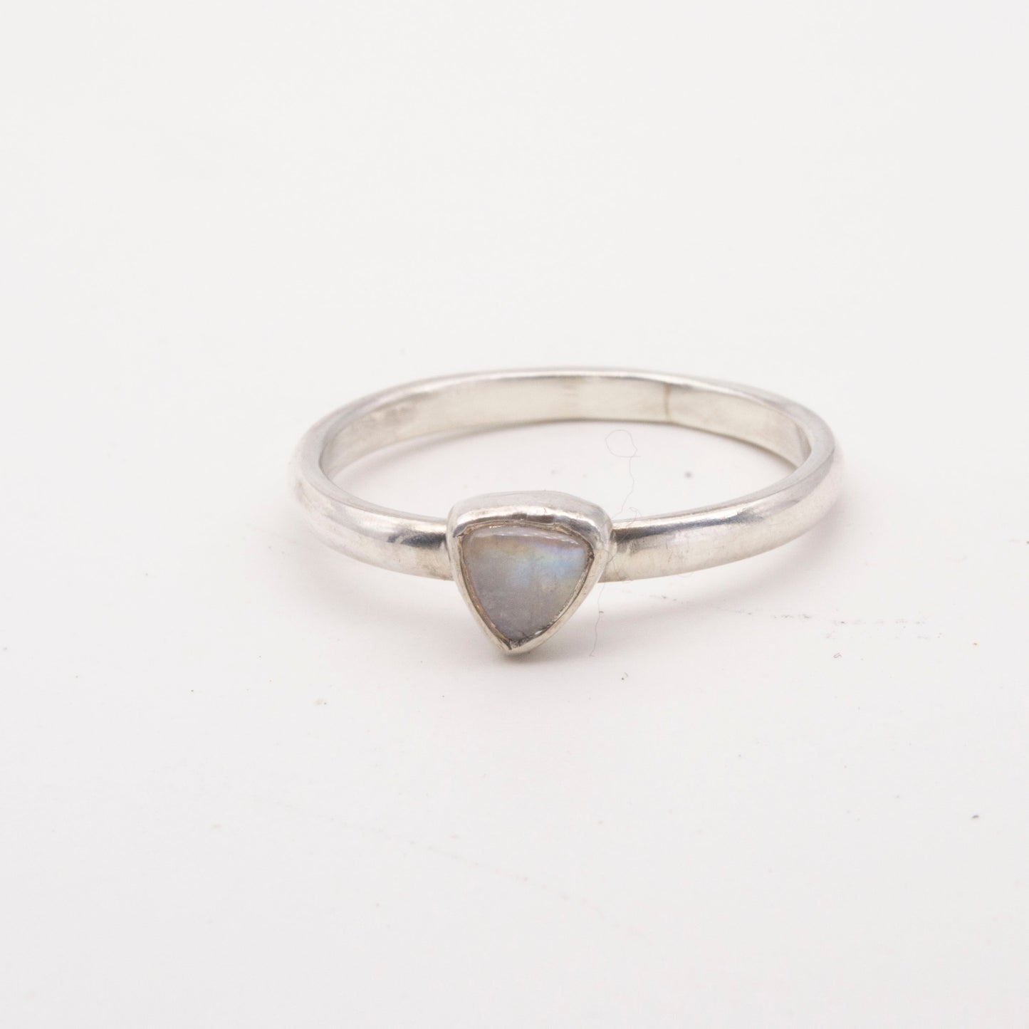 Moonstone cabochon trillion ring - size R