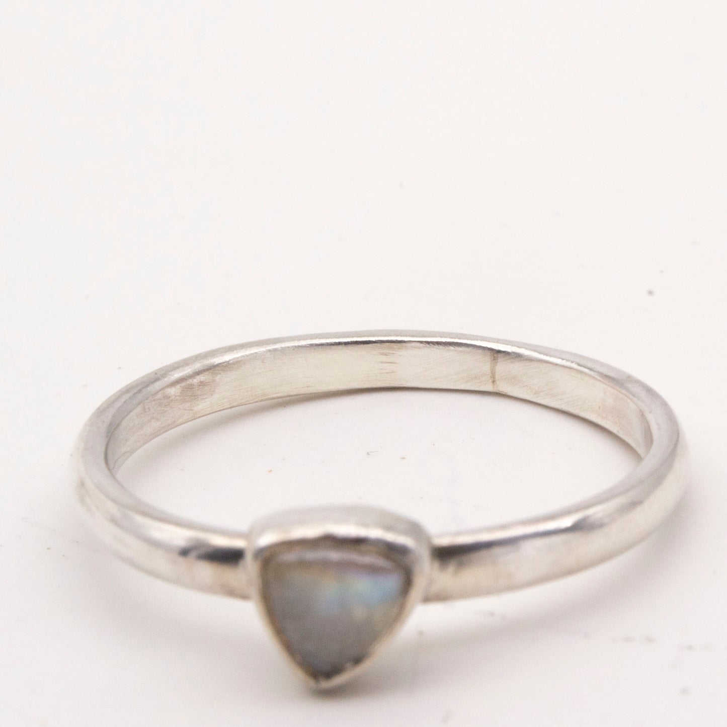 Moonstone cabochon trillion ring - size R
