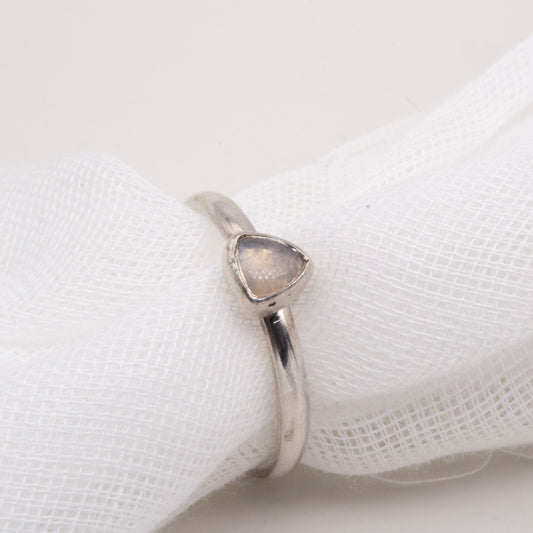 Moonstone cabochon trillion ring - size R