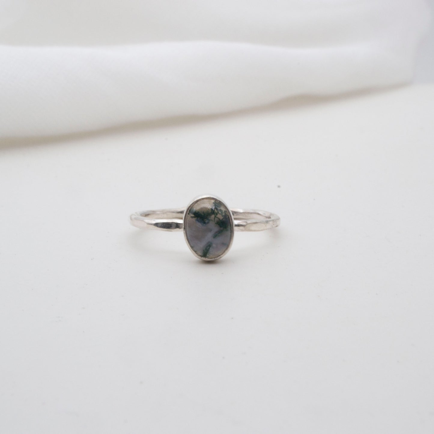 Moss agate ring