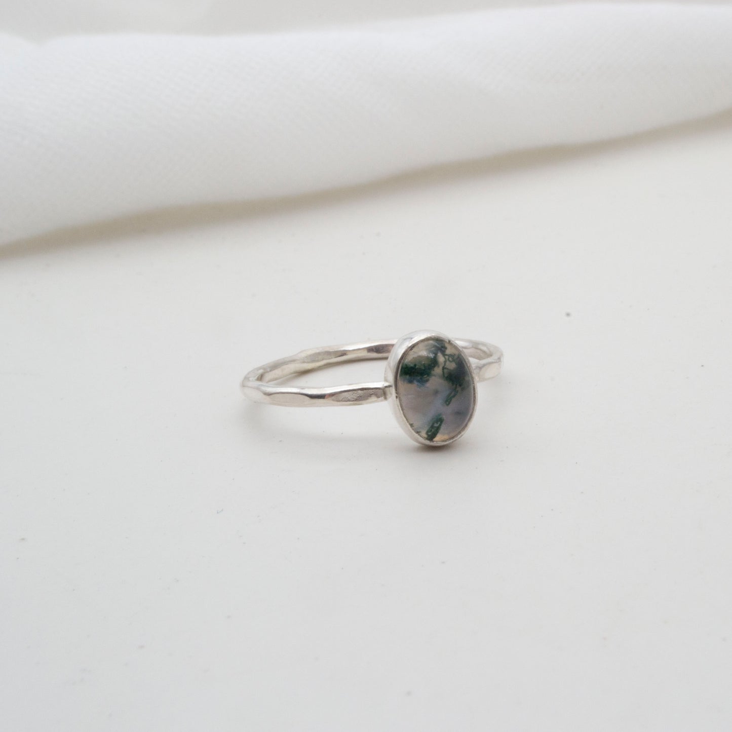 Moss agate ring
