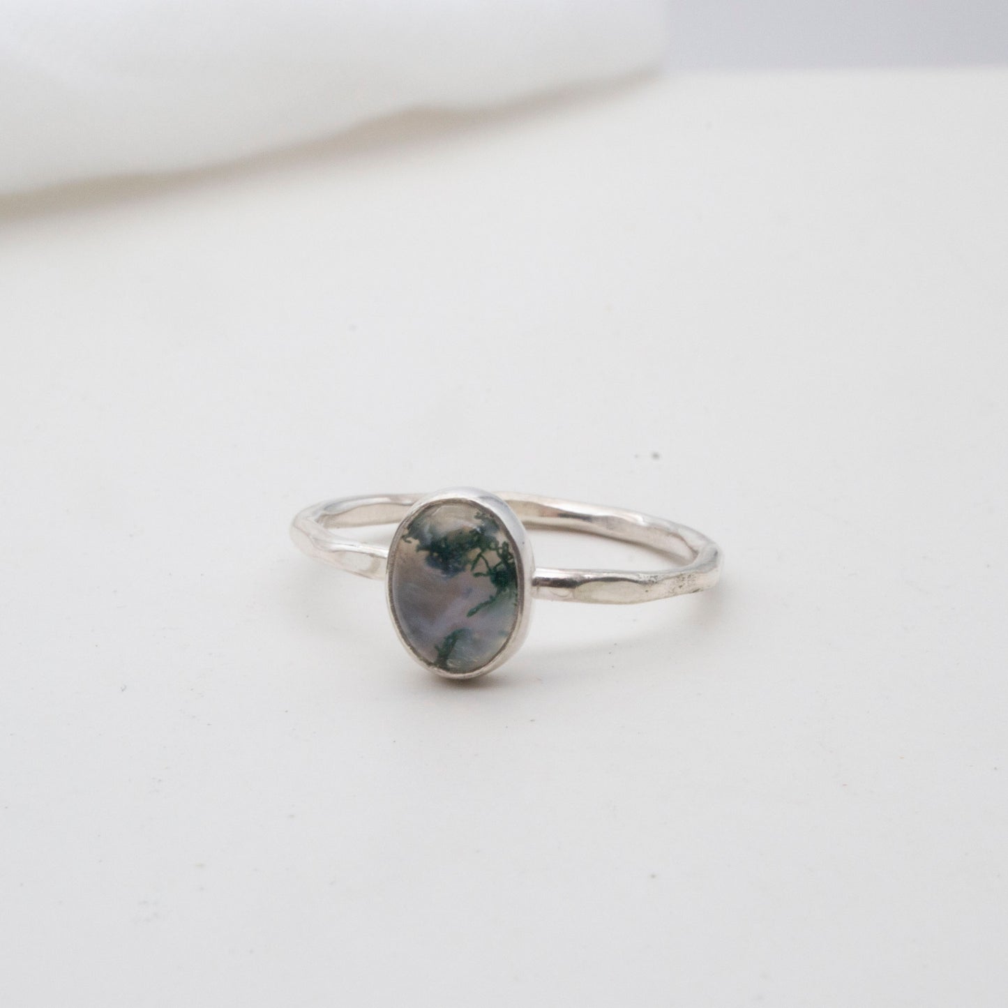 Moss agate ring