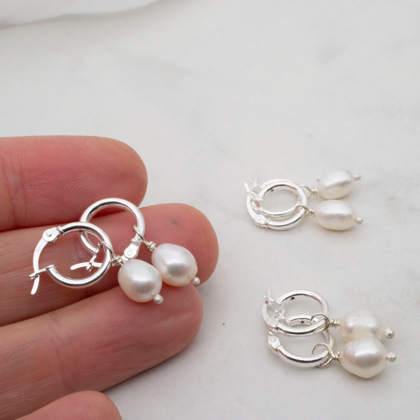 Pearl hoop earrings