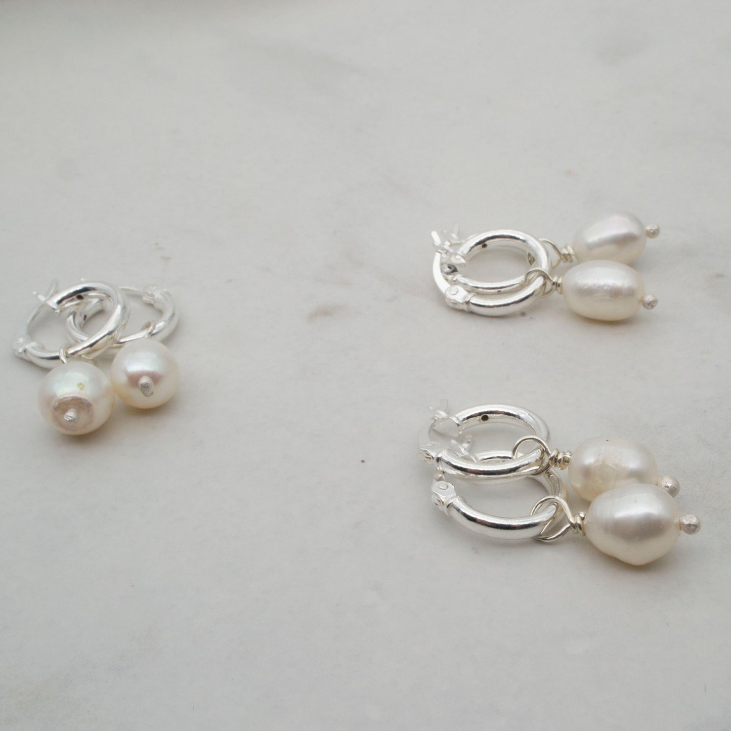 Pearl hoop earrings