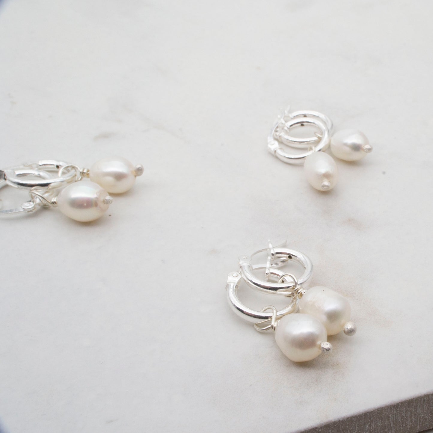 Pearl hoop earrings