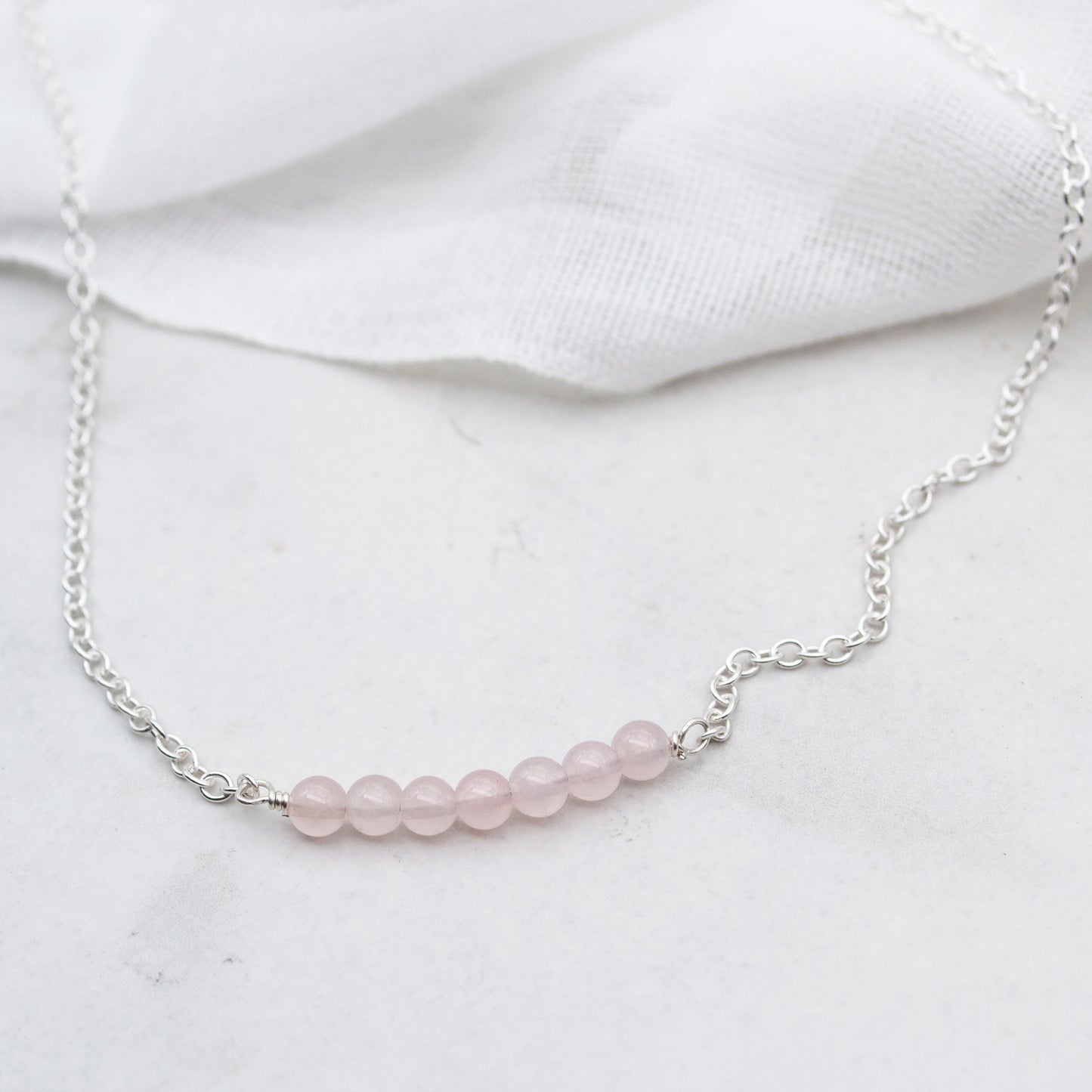 Seven Bead Necklace – Sterling Silver & Gemstones
