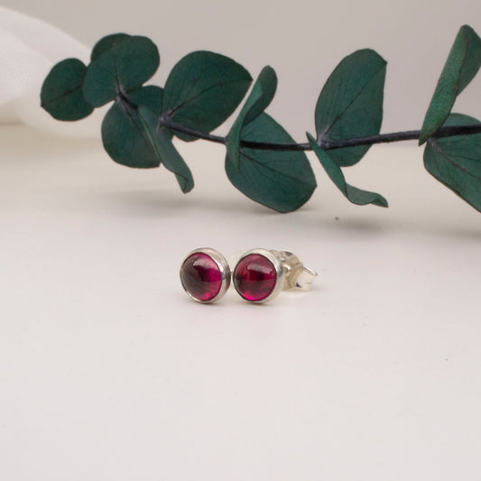 6mm ruby stud earrings