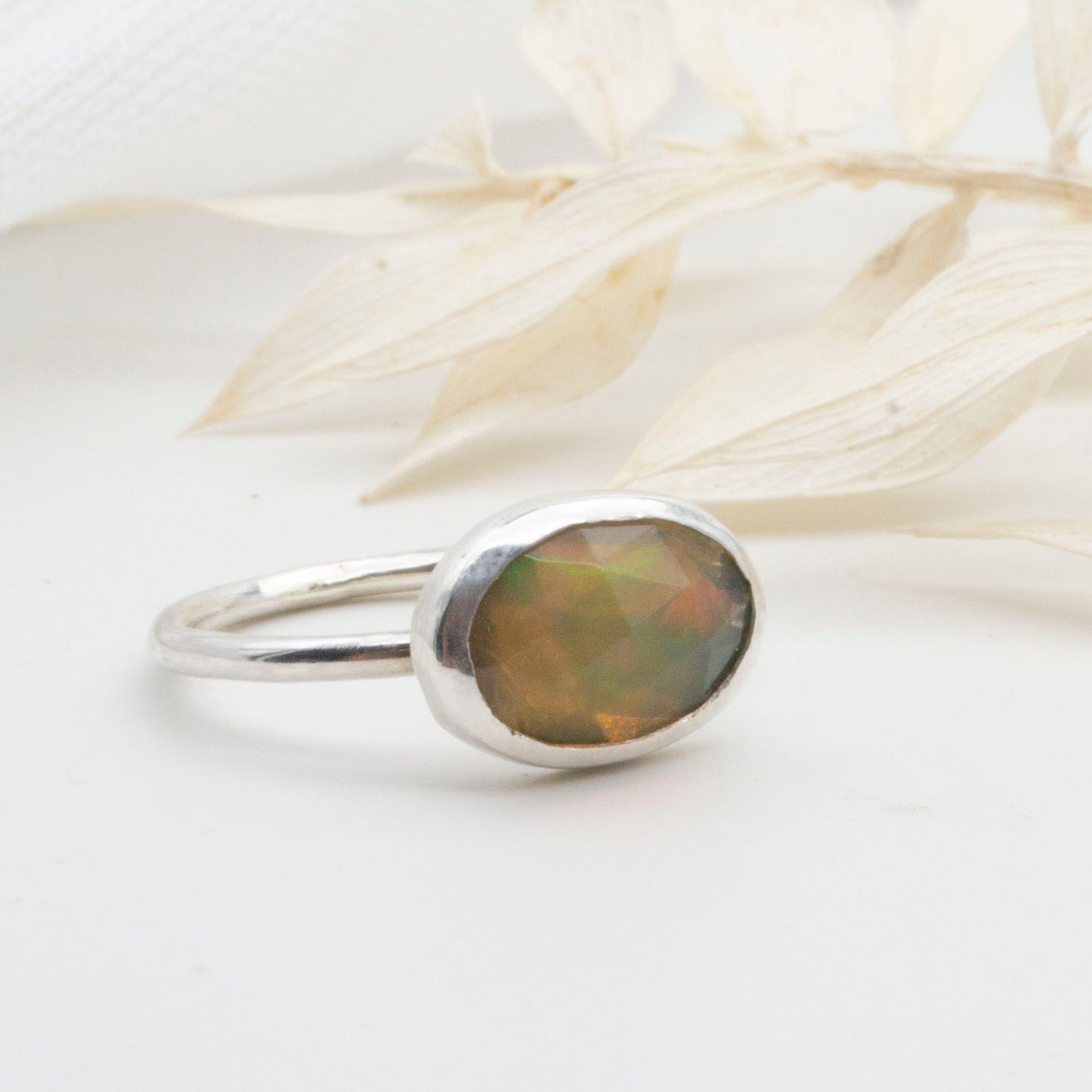 Opal freeform ring