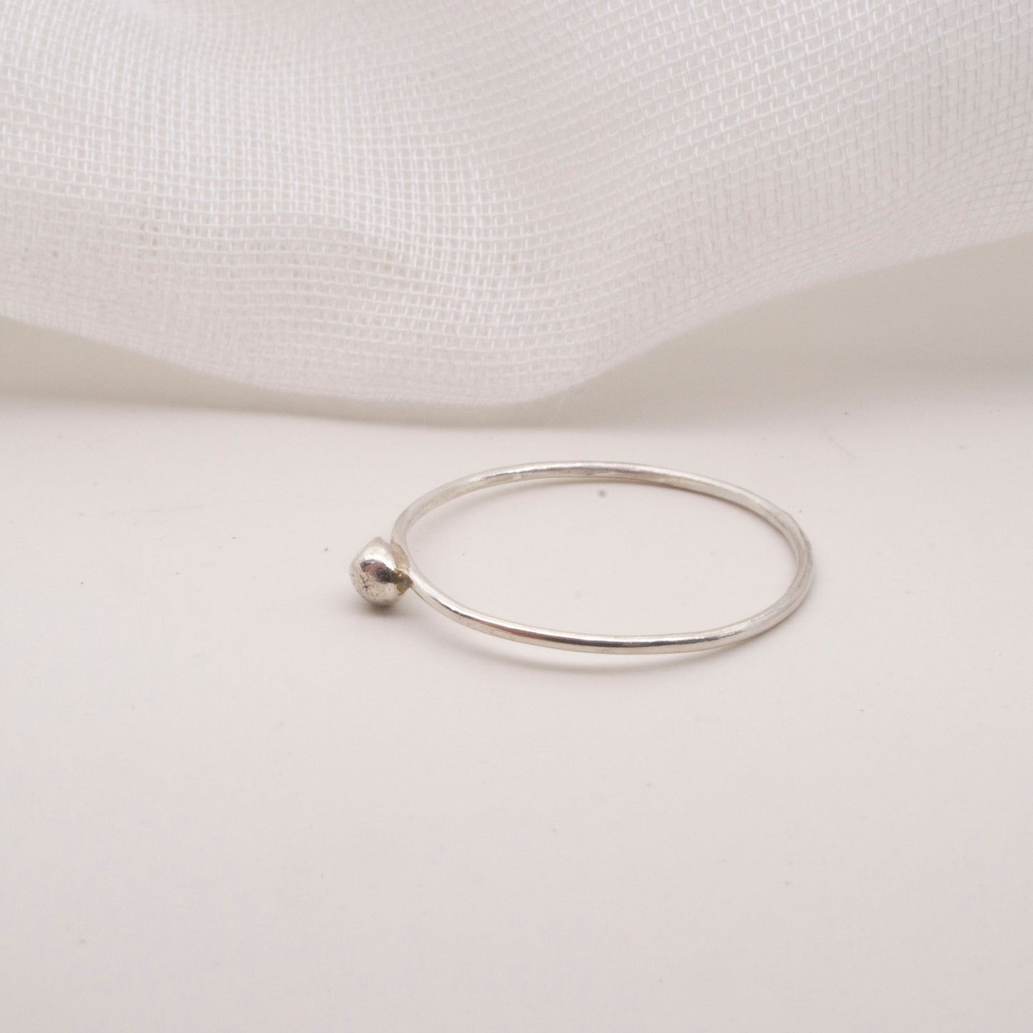 Skinny silver dot ring size X 1/2