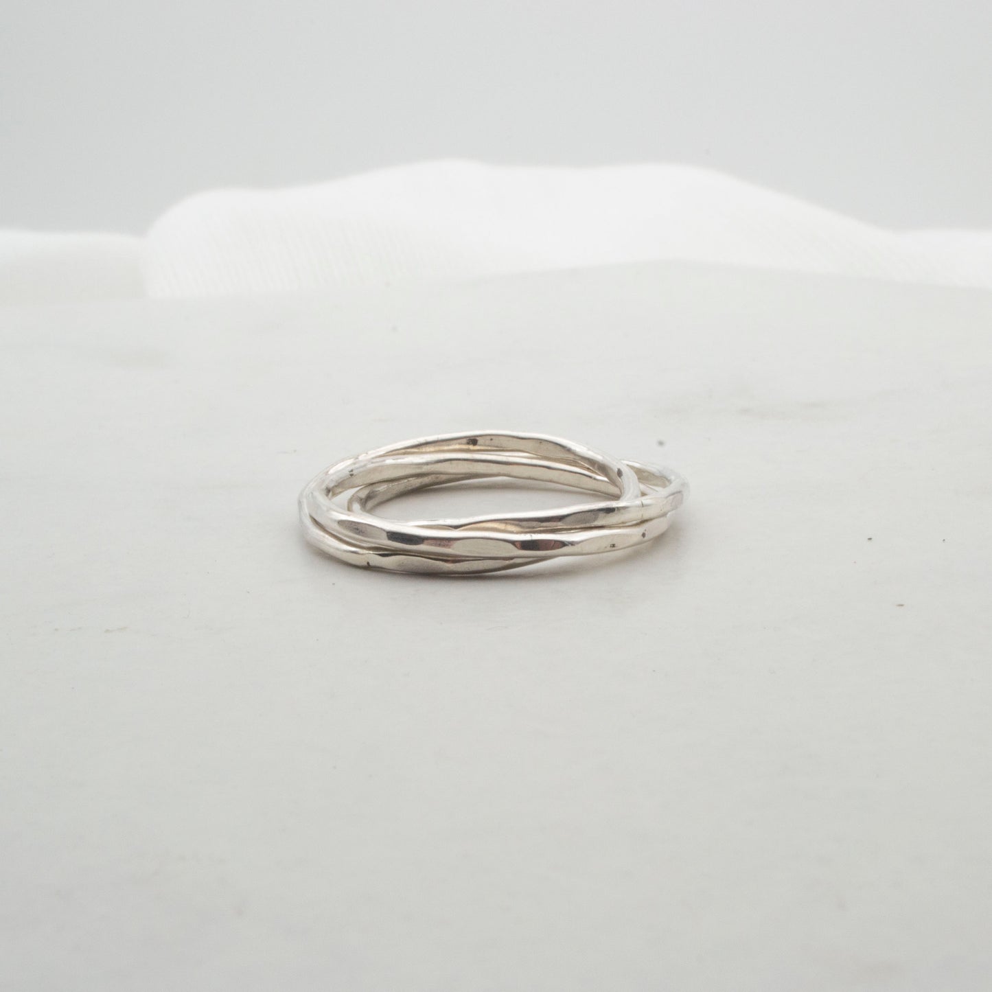 Hammered silver russian wedding ring
