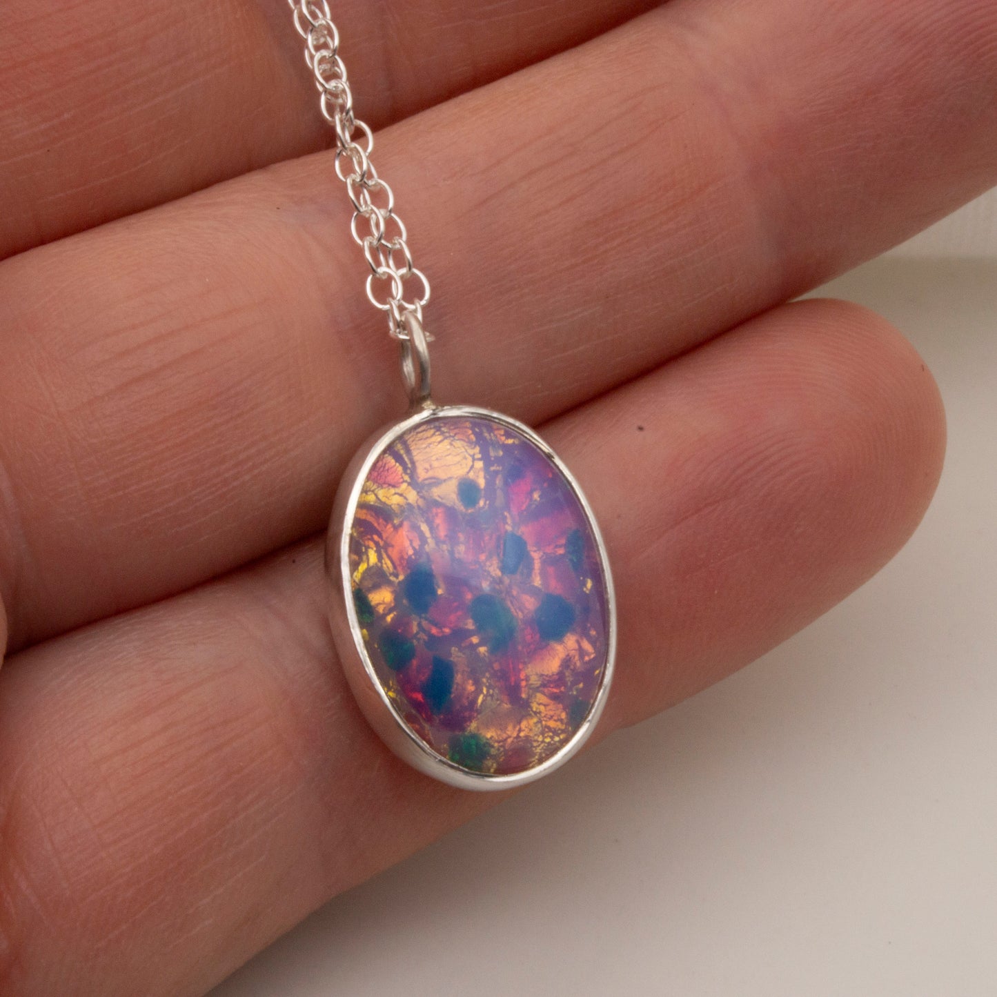Luminous Opal-Effect Pendant