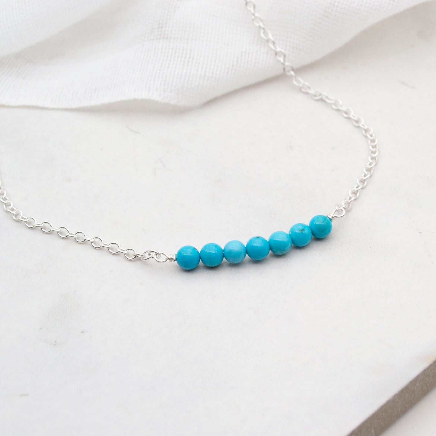 Seven Bead Necklace – Sterling Silver & Gemstones