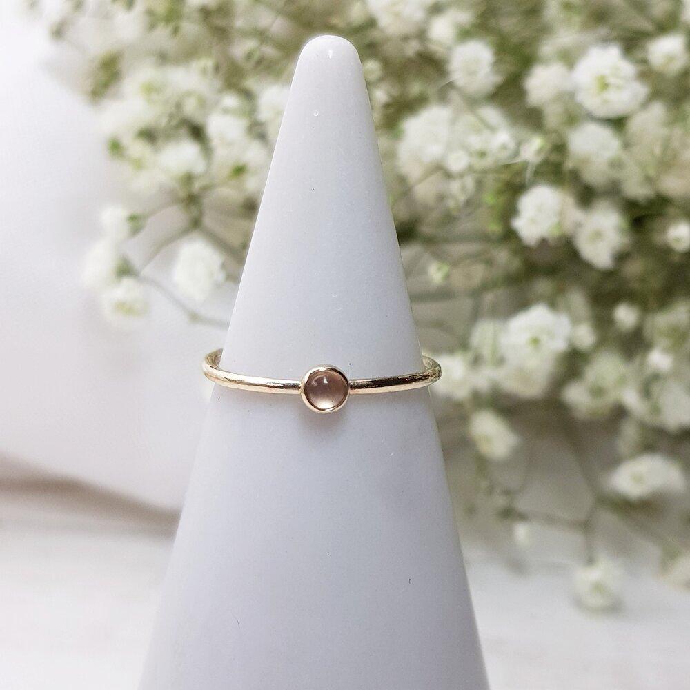 Becky Pearce Designs Skinny 9ct gold gemstone stacking ring