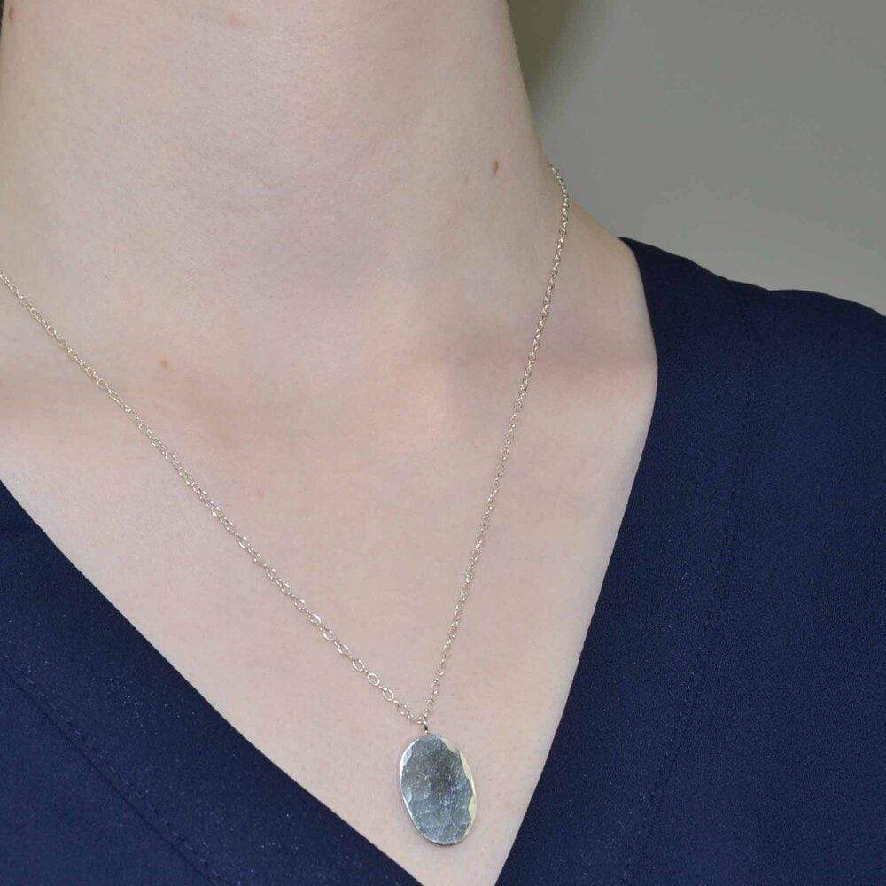 Becky Pearce Designs Simplicity hammered solid oval pendant (larger)