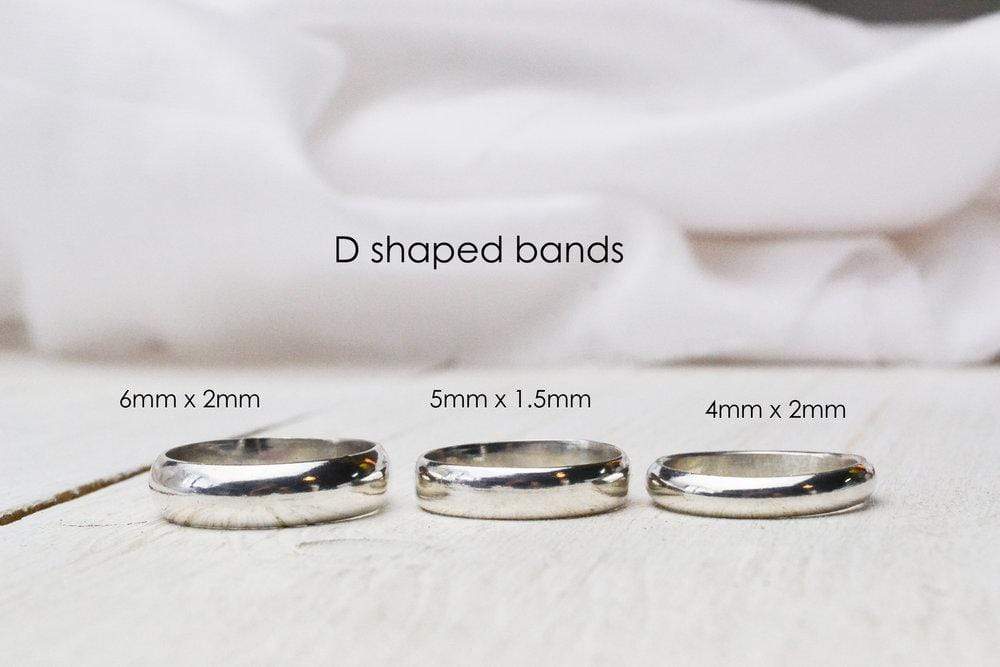 Becky Pearce Designs Sterling silver wedding band (D profile 6mm x 2mm)