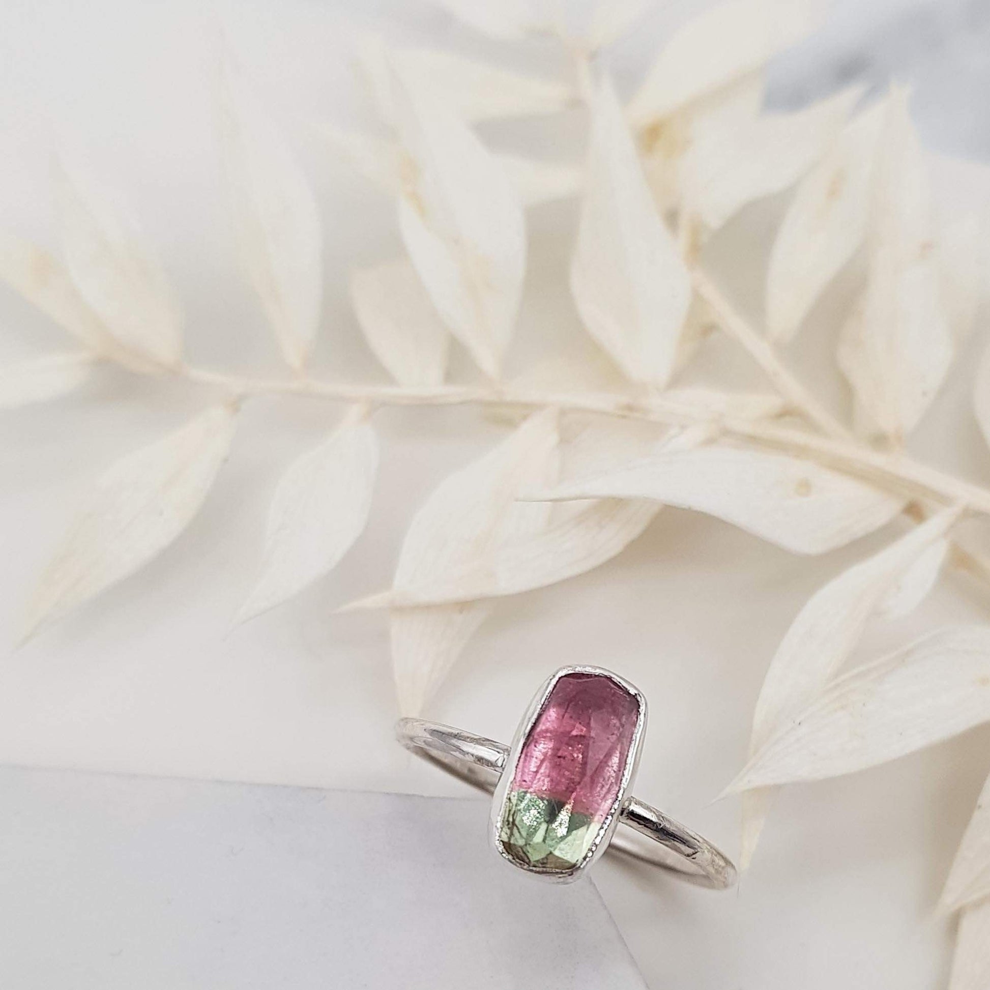 Becky Pearce Designs Pink / green tourmaline ring