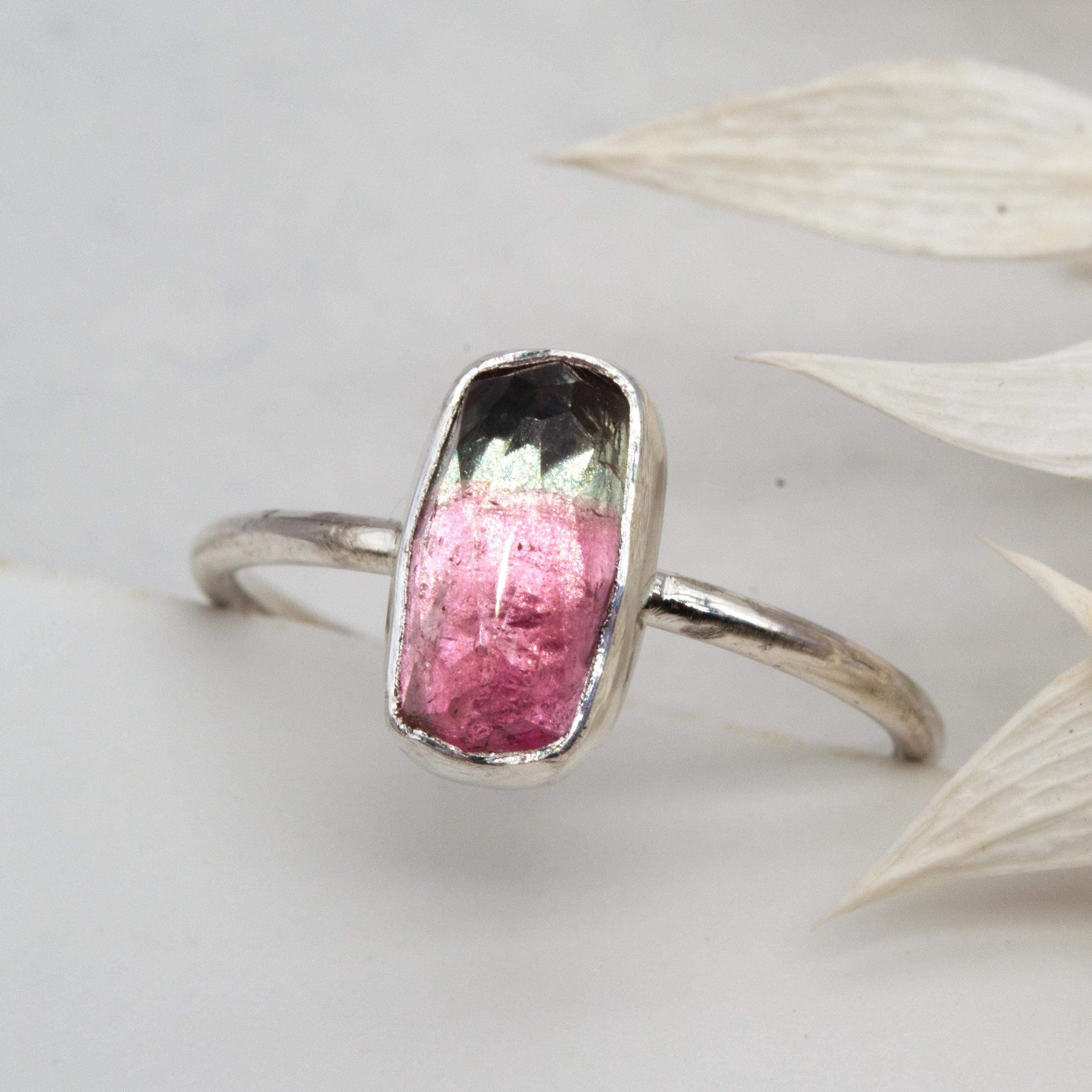 Becky Pearce Designs Pink / green tourmaline ring