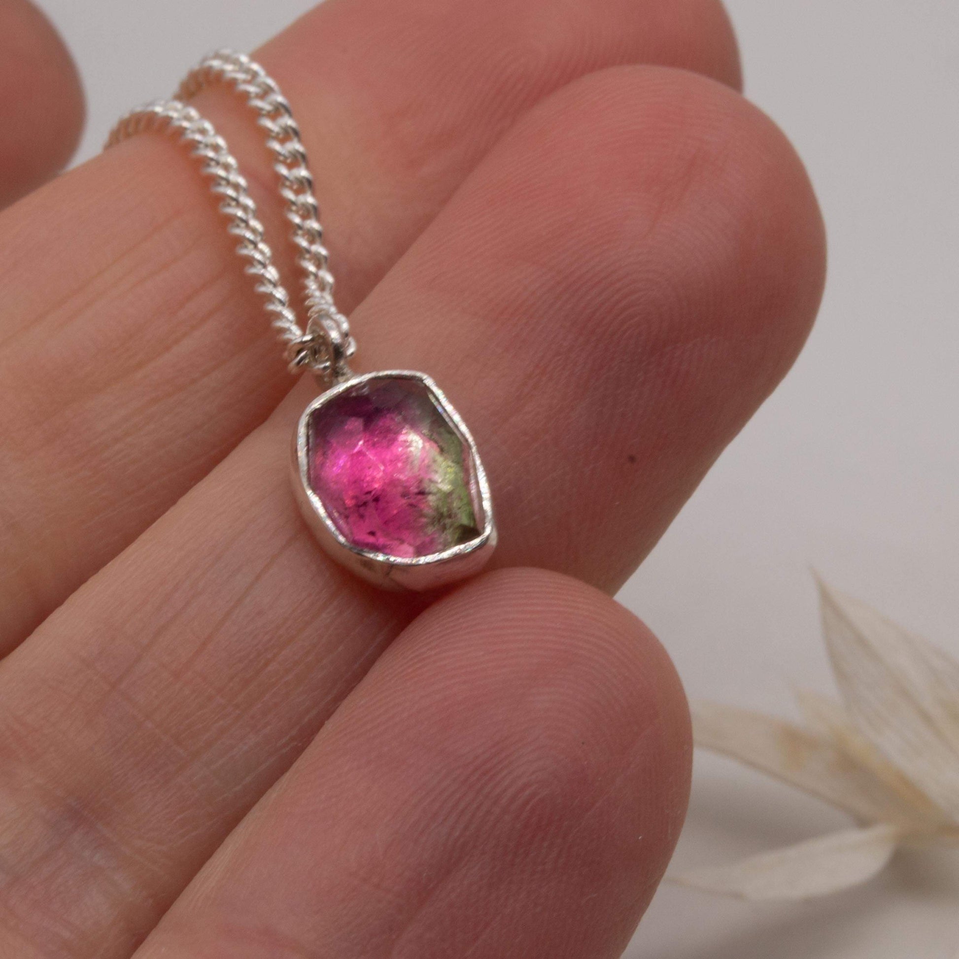 Becky Pearce Designs Pink and green pendant