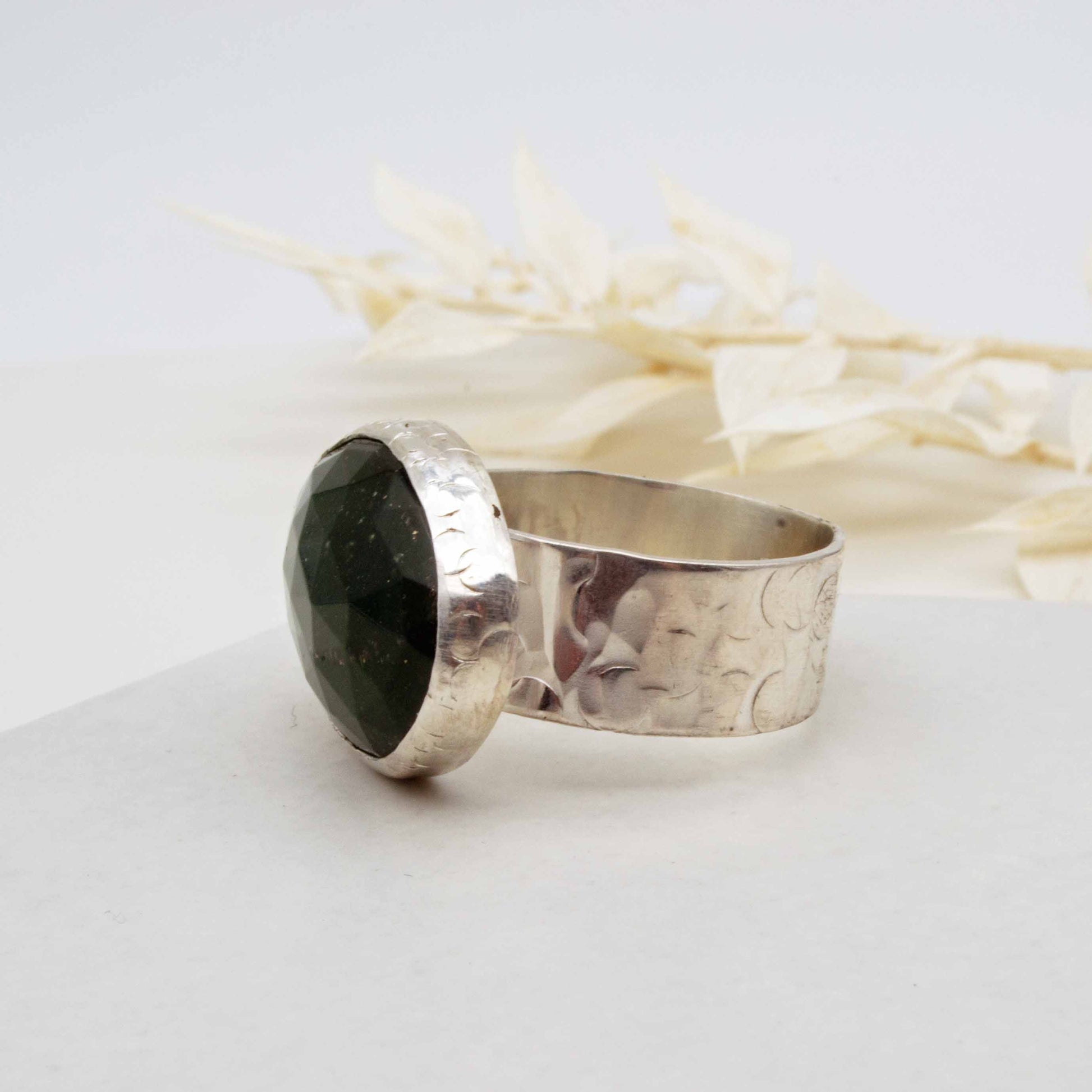 Becky Pearce Designs Serpentine free form wide band ring