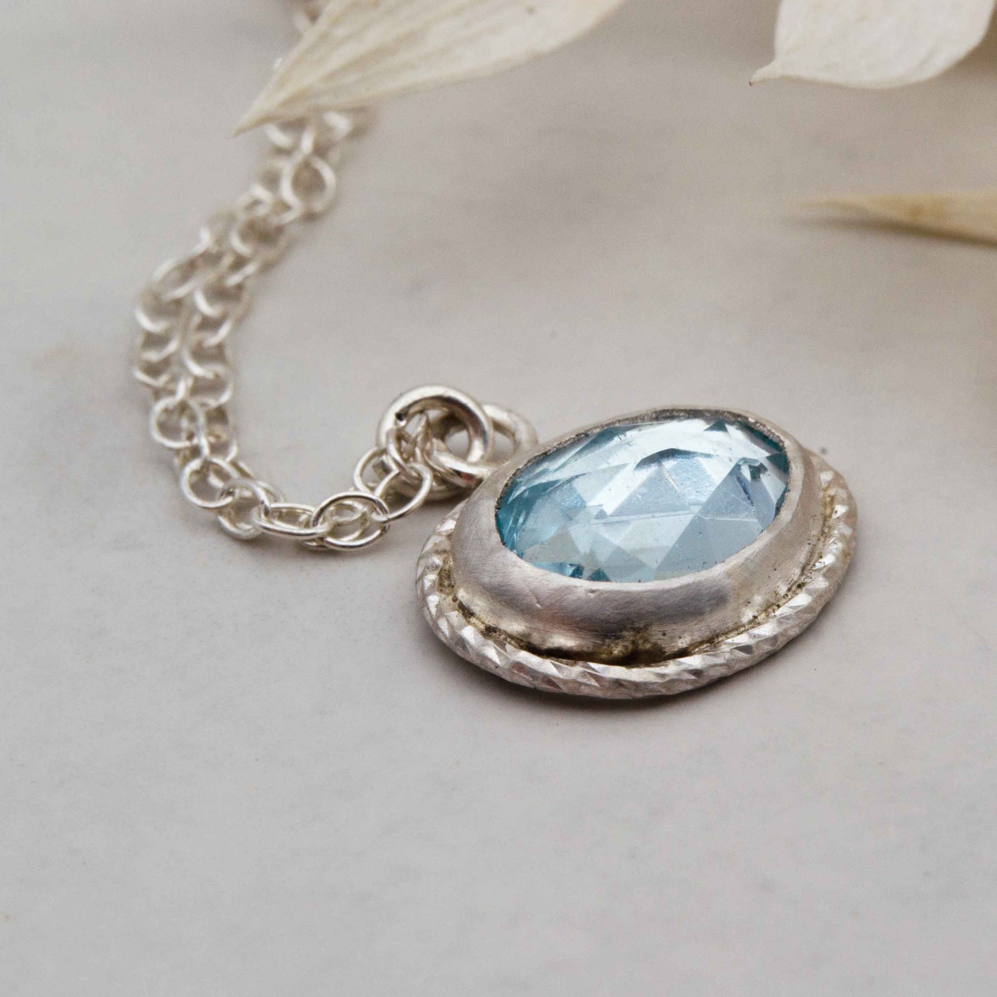 Becky Pearce Designs Sky blue topaz freeform framed pendant
