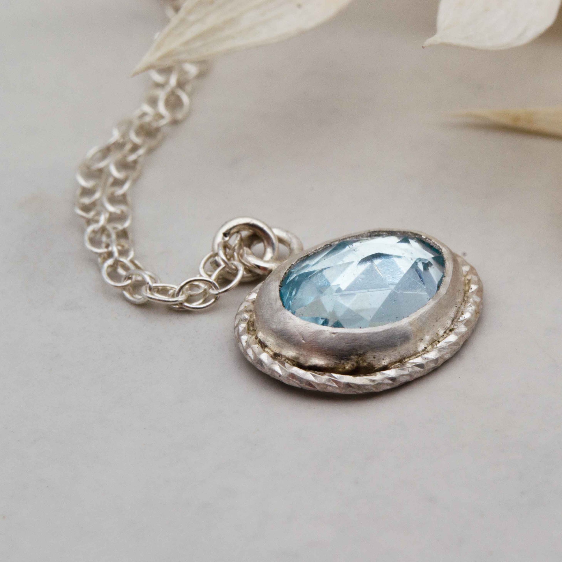 Becky Pearce Designs Sky blue topaz freeform framed pendant
