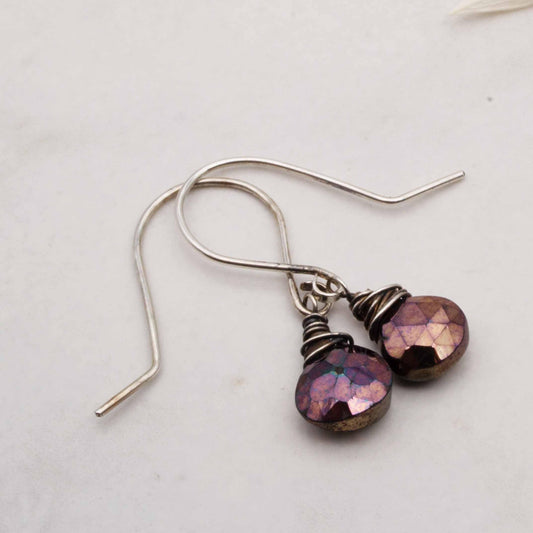 Becky Pearce Designs Bronze coloured gemstones drop earrings