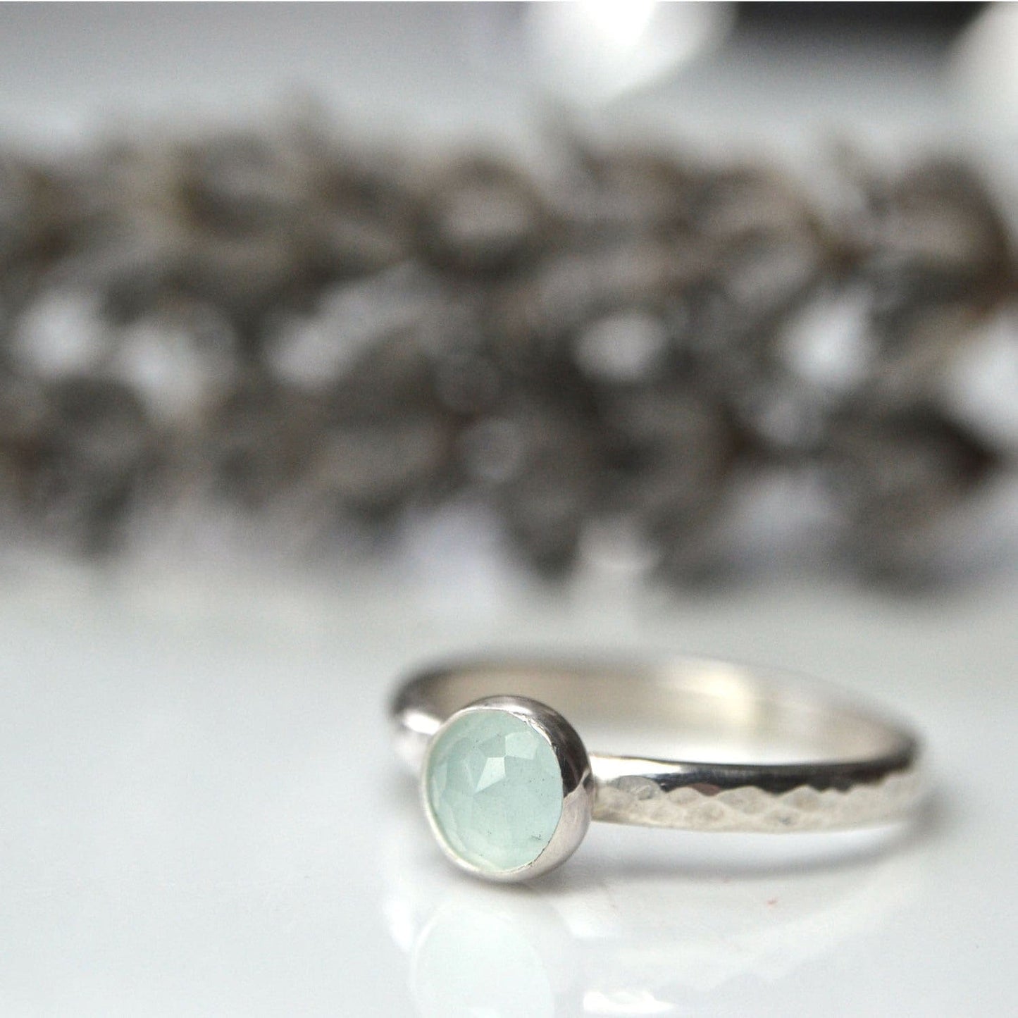 Becky Pearce Designs Aquamarine (March) Birthstone Stacking Ring