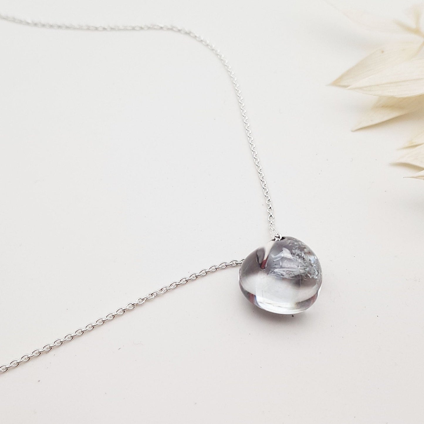 Becky Pearce Designs Autumn rain - grey crystal necklace