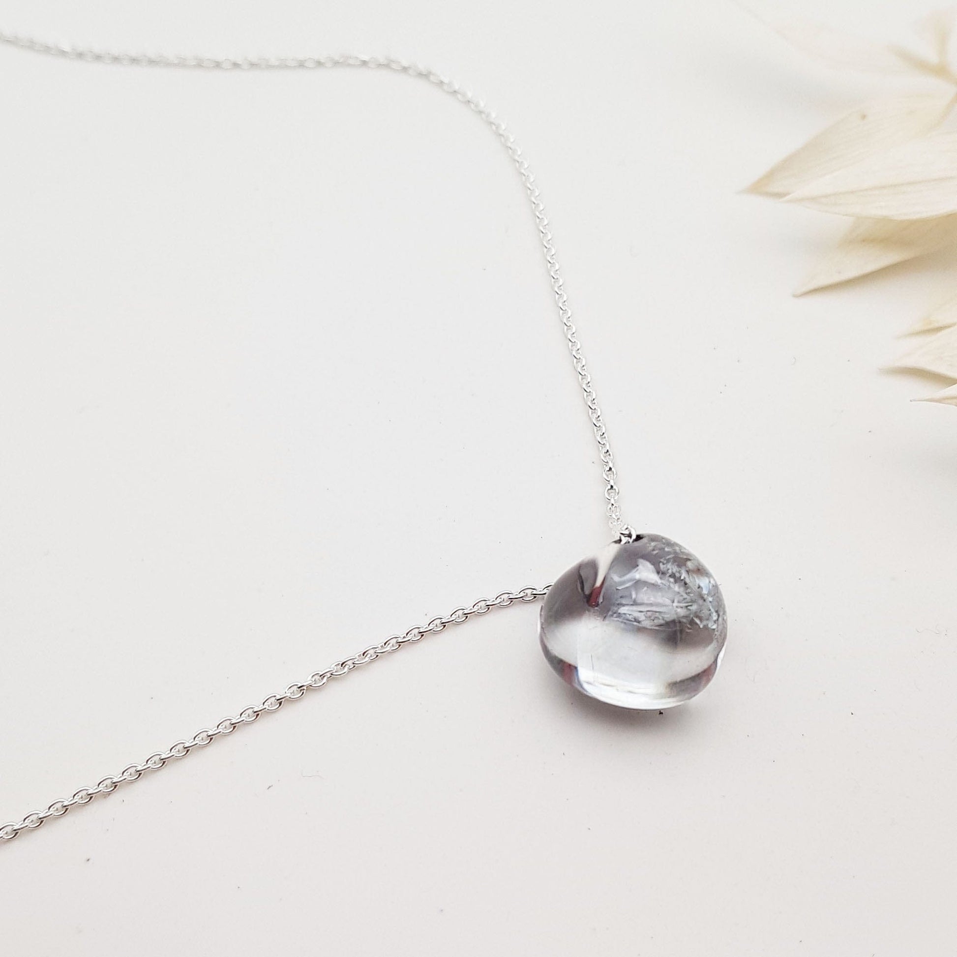 Becky Pearce Designs Autumn rain - grey crystal necklace