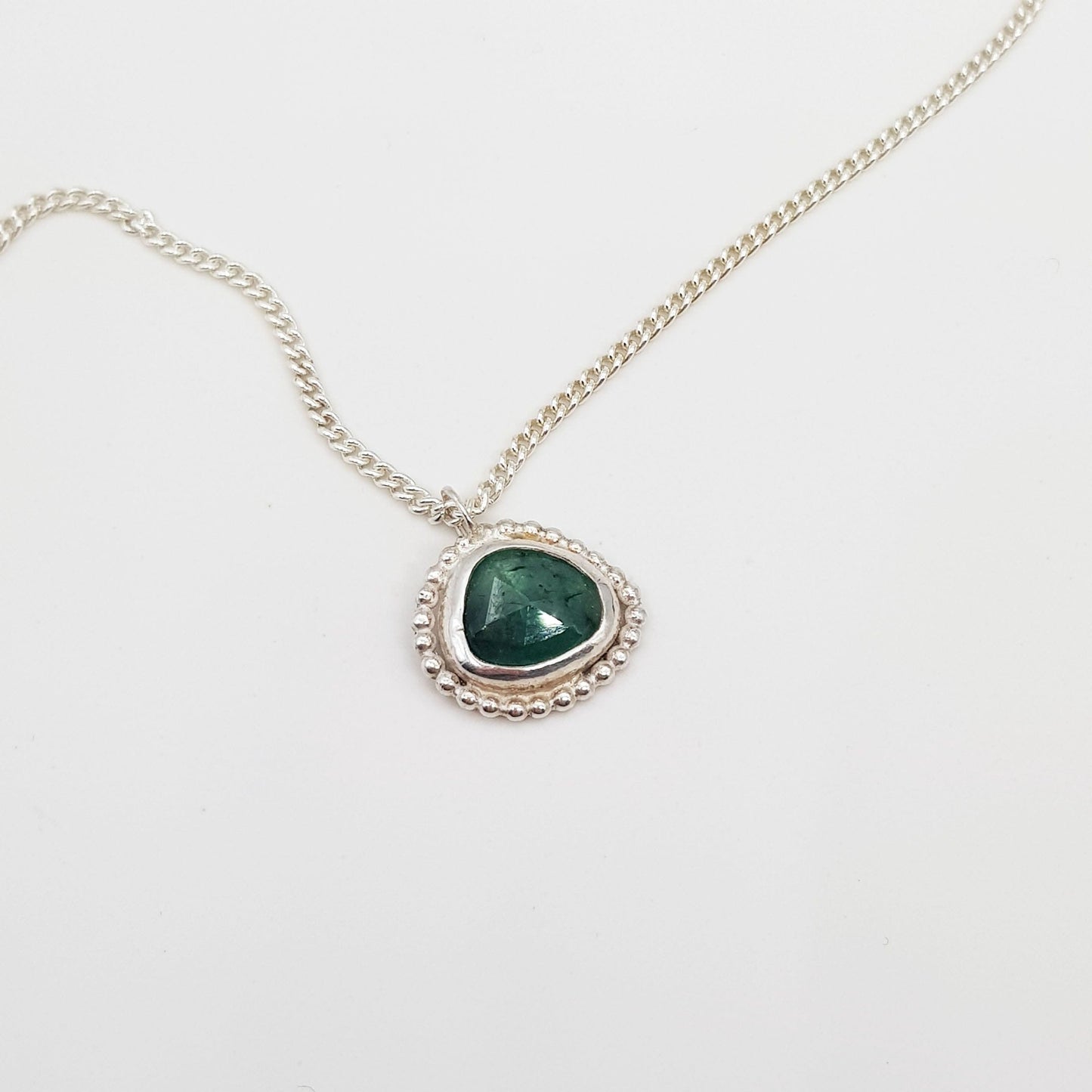 Becky Pearce Designs Beaded emerald freeform pendant