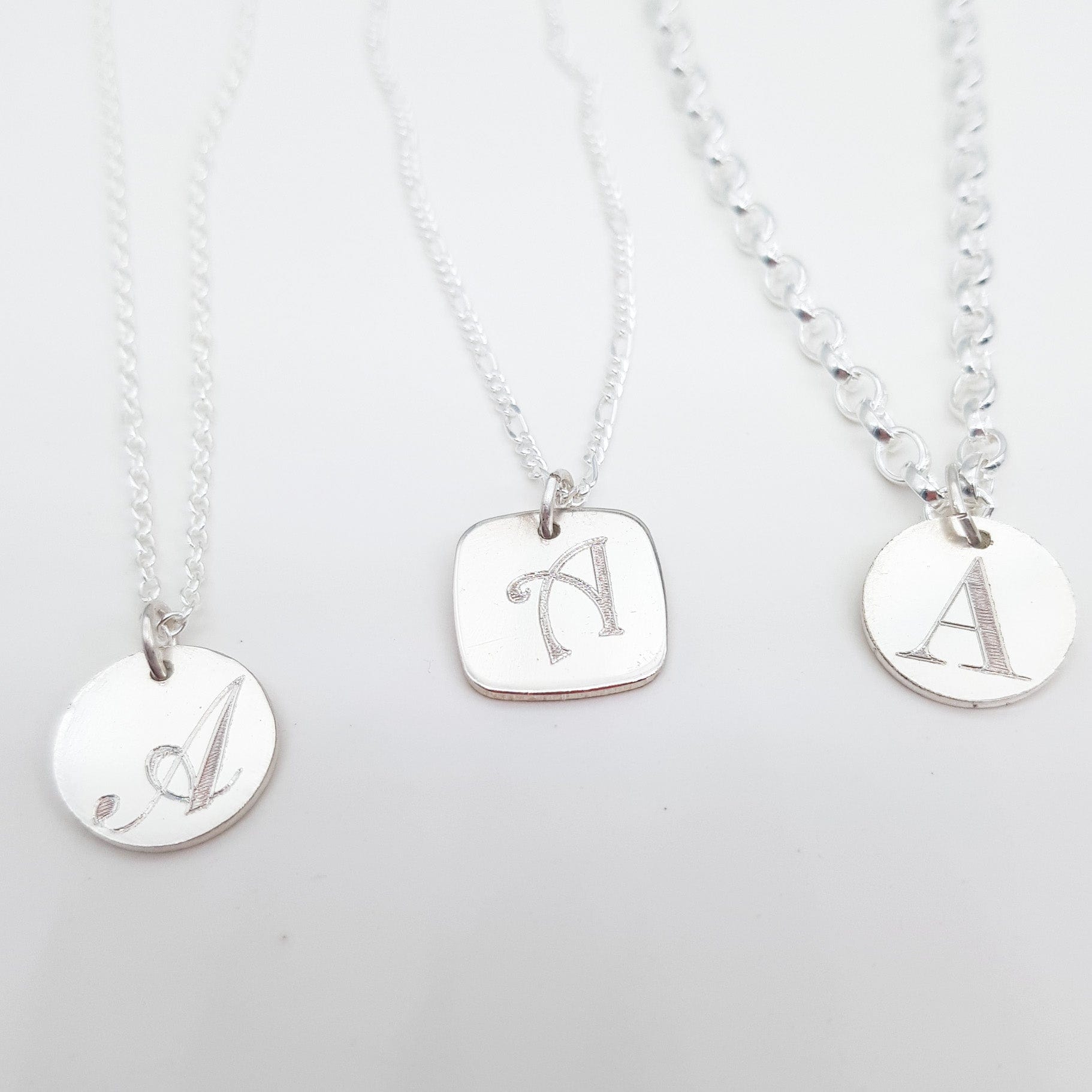 Becky Pearce Designs Design your own sterling silver personalised inital pendant