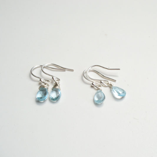 Sky blue topaz dangle earrings