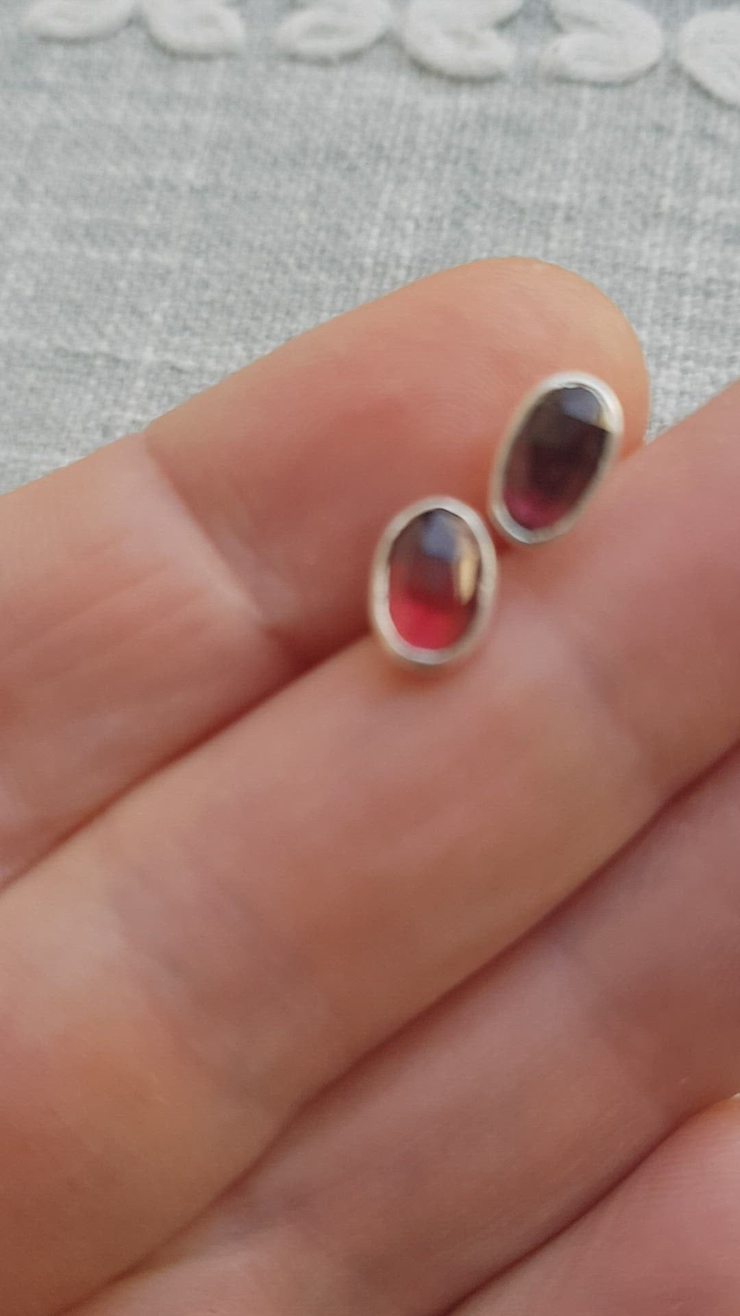 raspberry spinel earrings
