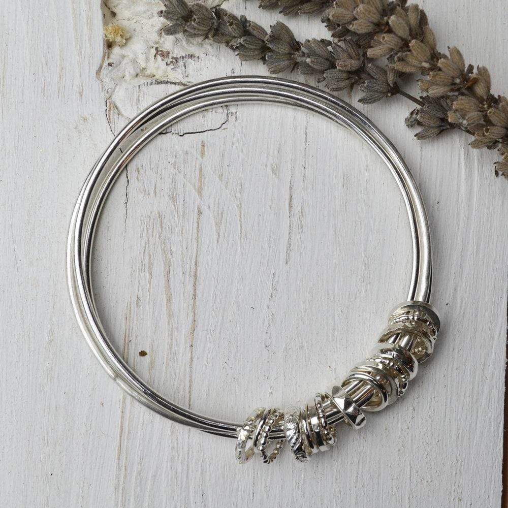 Becky Pearce Designs bangle Three bangles with ring charms