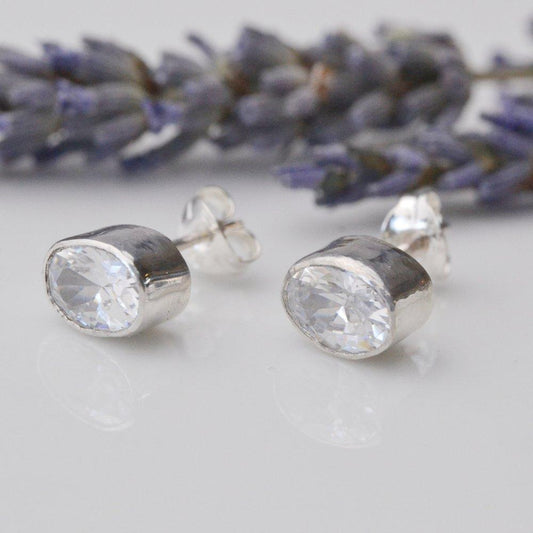 Becky Pearce Designs Earrings Cubic zirconia oval studs