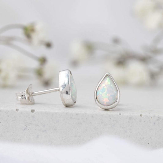 Becky Pearce Designs Earrings Opal pear stud earrings