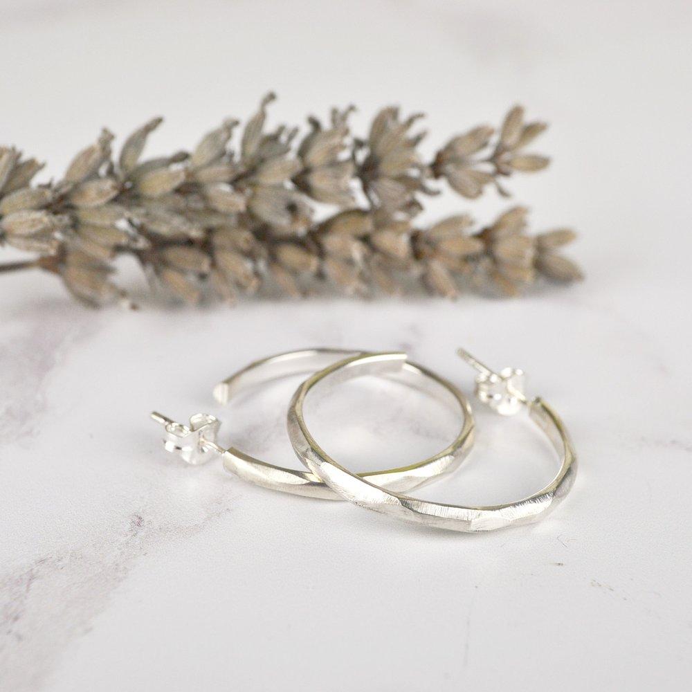 Becky Pearce Designs Earrings Faceted hoop earrings